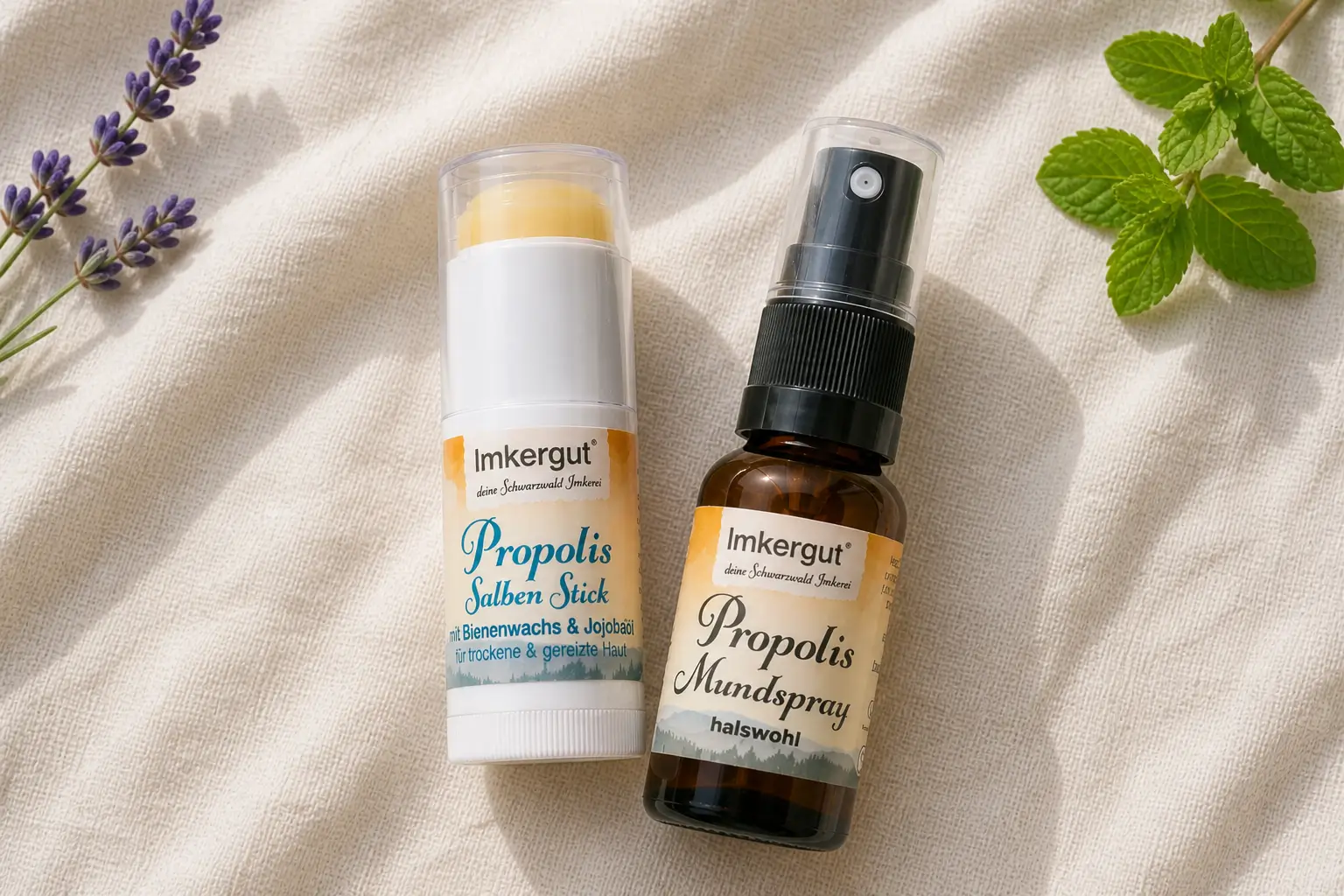 Propolis-Salbenstick und Propolis-Mundspray im Set