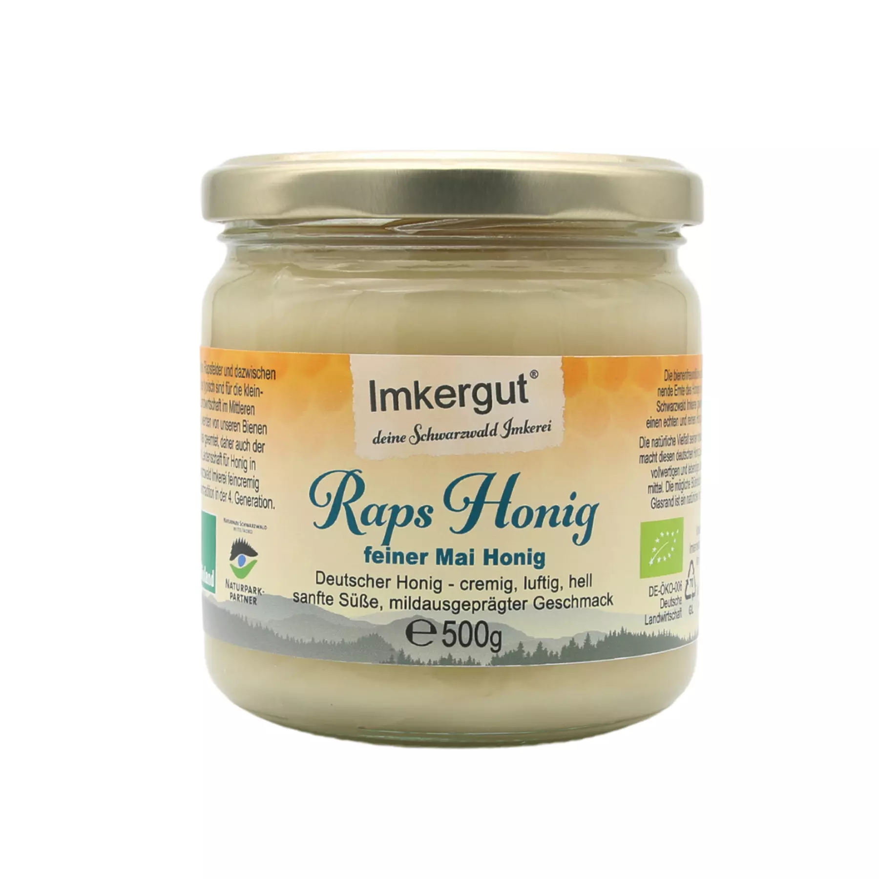 Raps Honig 500 g Vorderseite