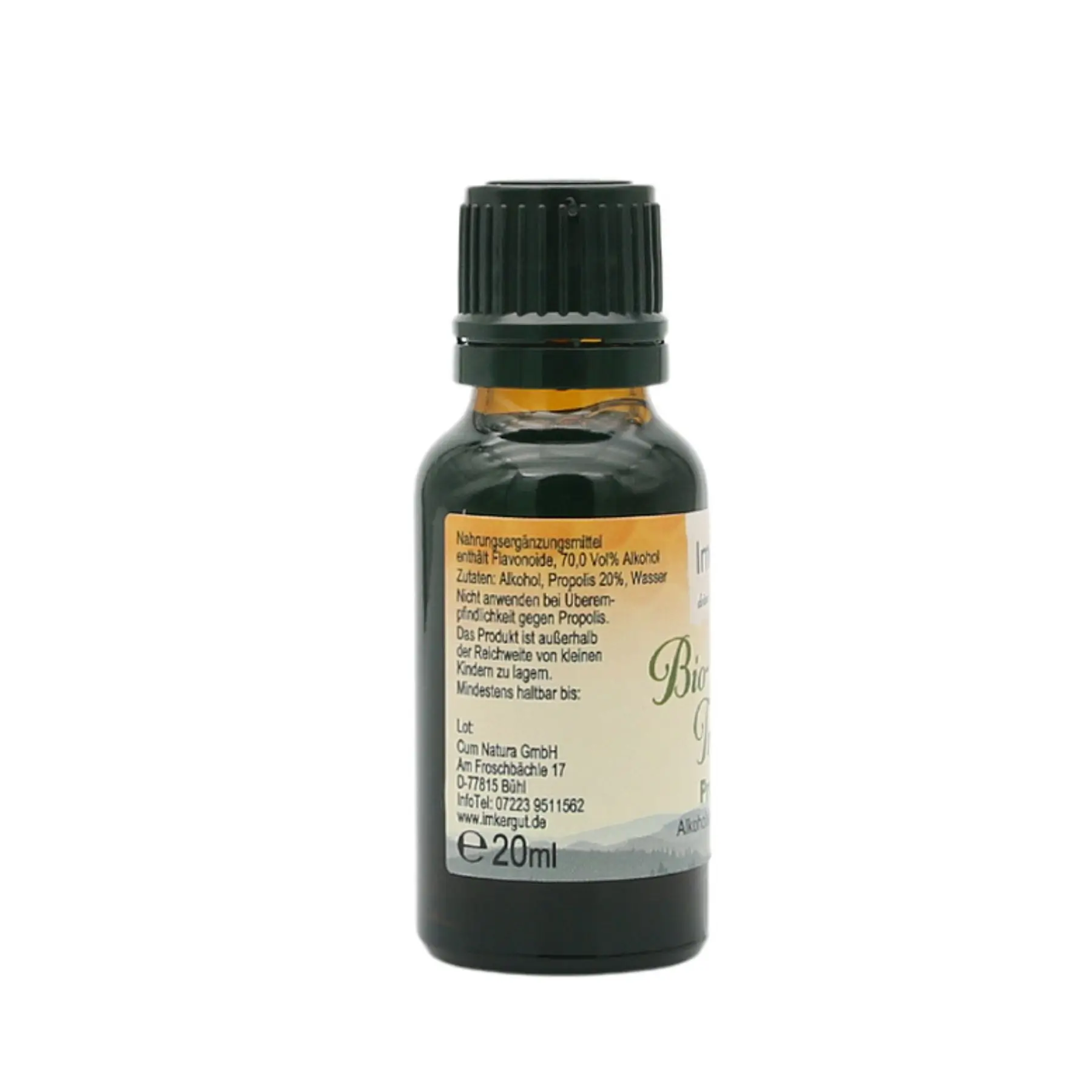 Bio Propolis Tropfen von der Seite 