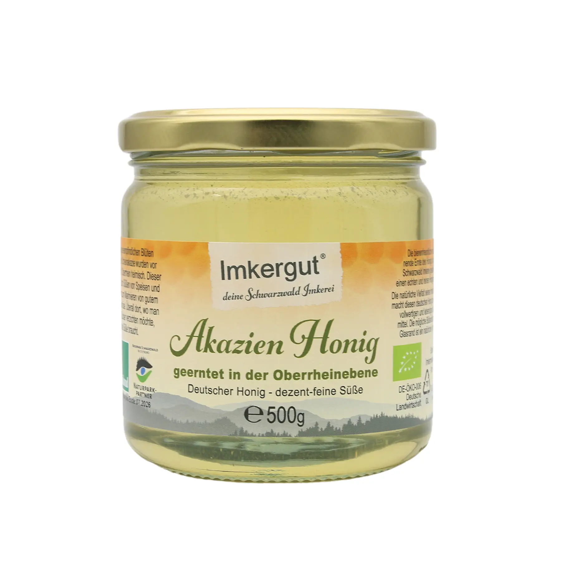 Akazien Honig 500 g mit neuem Etikett