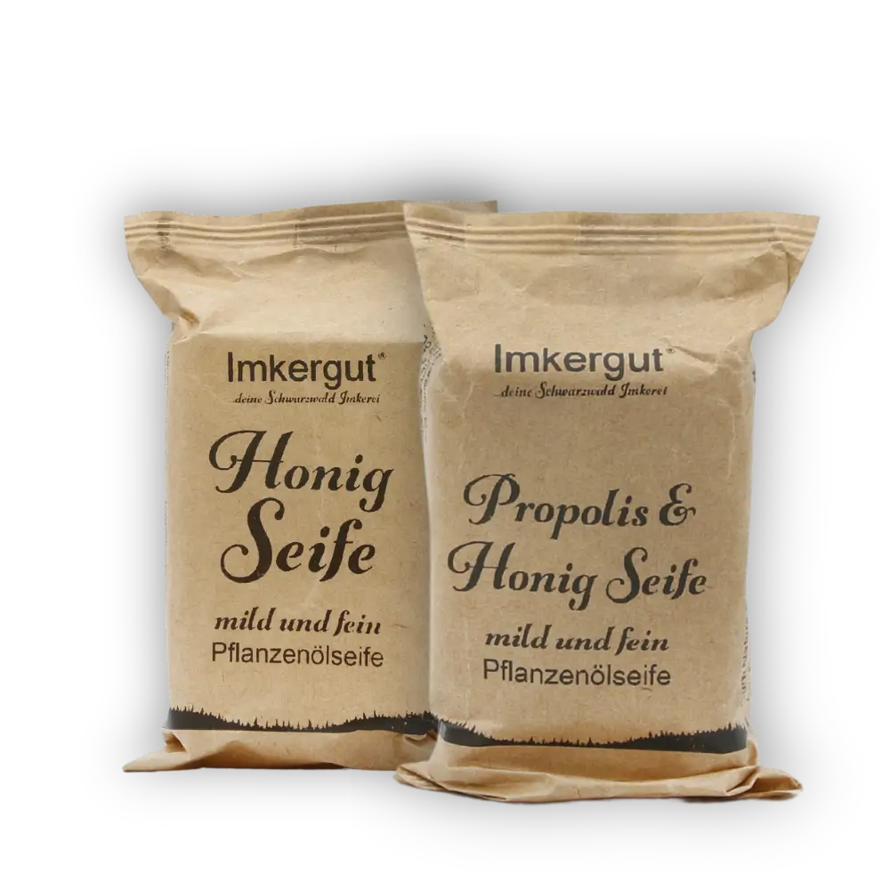 Honig Seife und Propolis  Honig Seife nebeneinander 