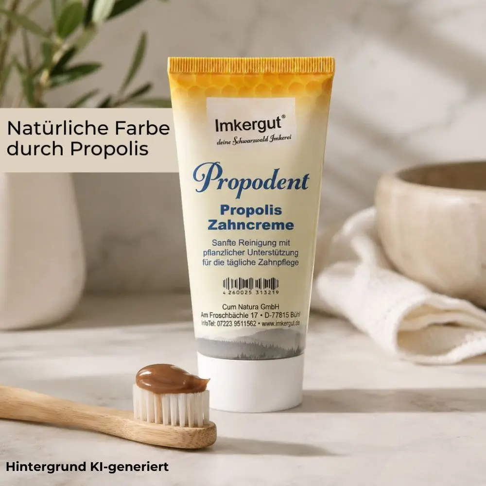 Propolis Zahncreme mit natürlicher Farbe durch Propolis 