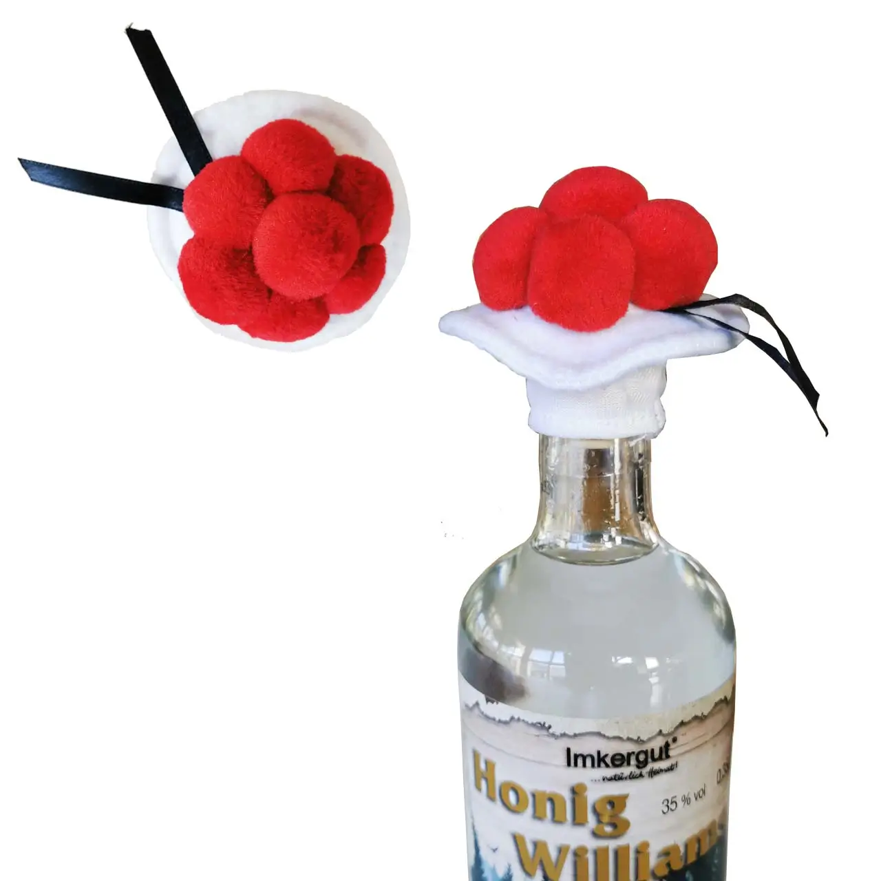 Schwarzwälder Bollenhutaufsatz auf Flasche