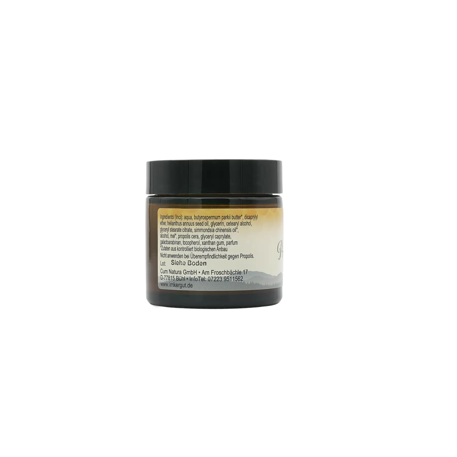 Propolis-Honig-Creme rechte Seite