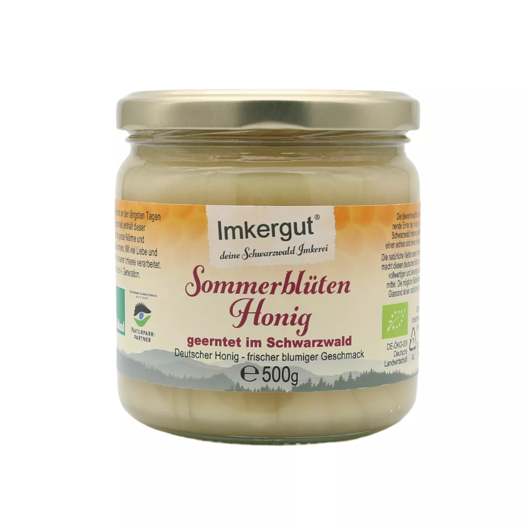 Sommerblüten Honig 500 g Vorderseite