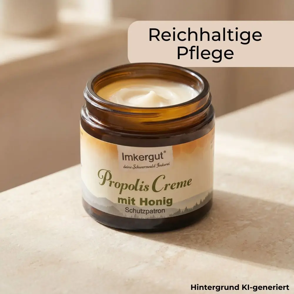 Propolis Creme mit Honig geöffnet