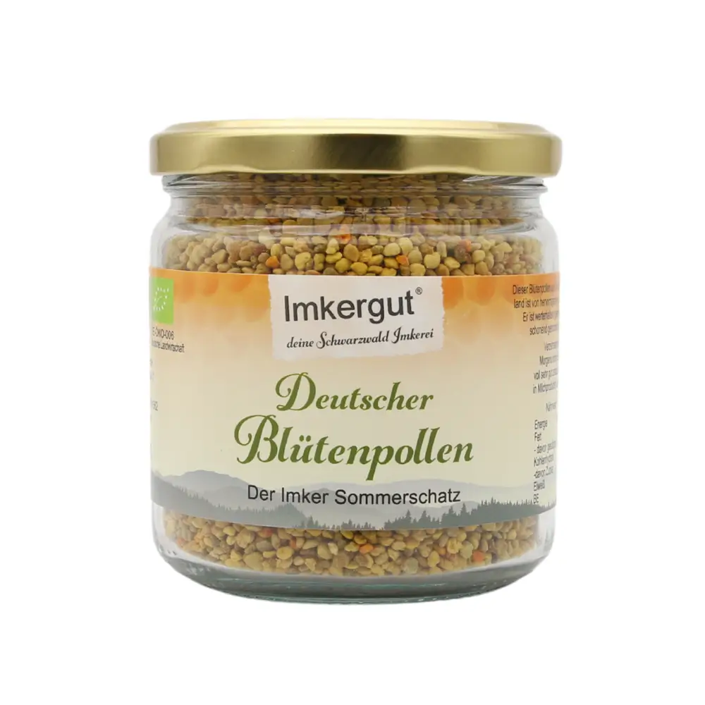 Deutscher Blütenpollen im 250 g Glas frontal