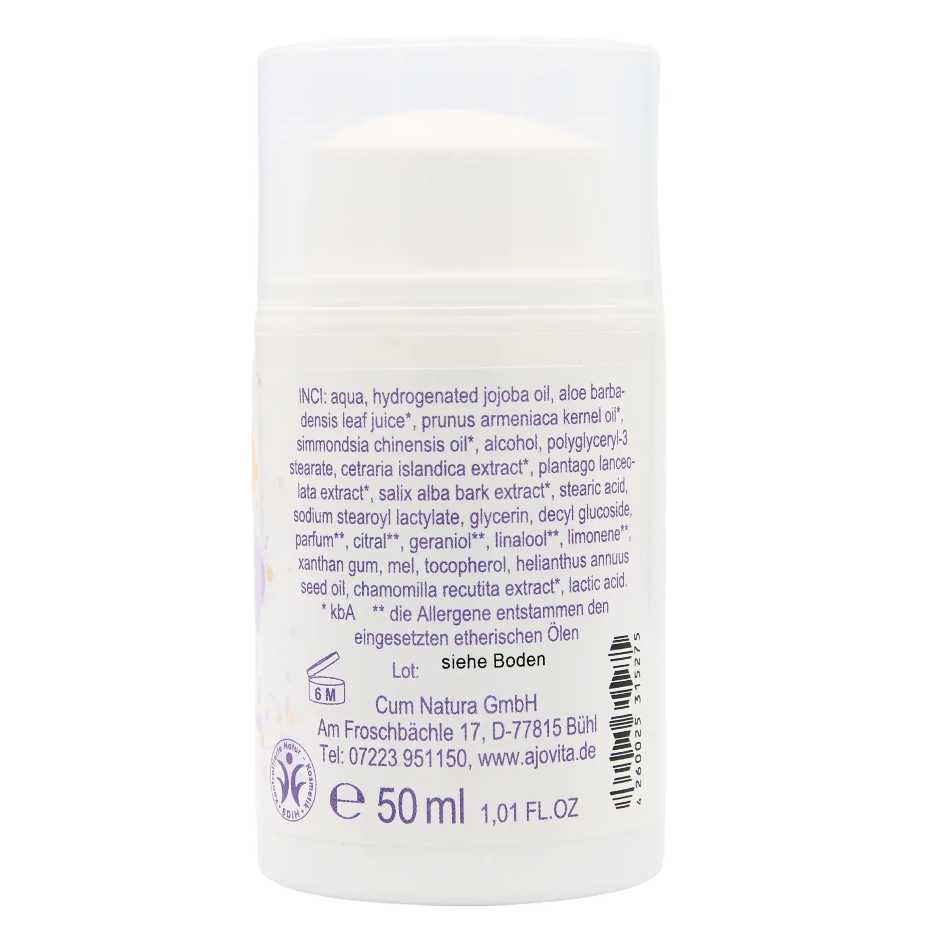 Honigpeeling 50 ml Spender Rückseite