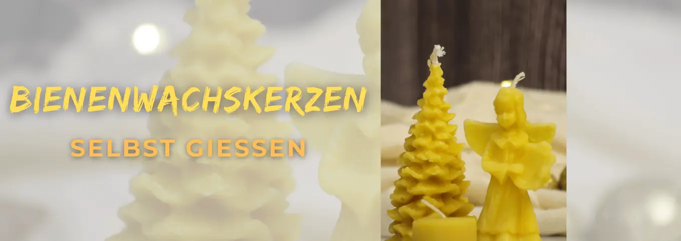 Verschieden geformte Bienenwachskerzen als Beispiele