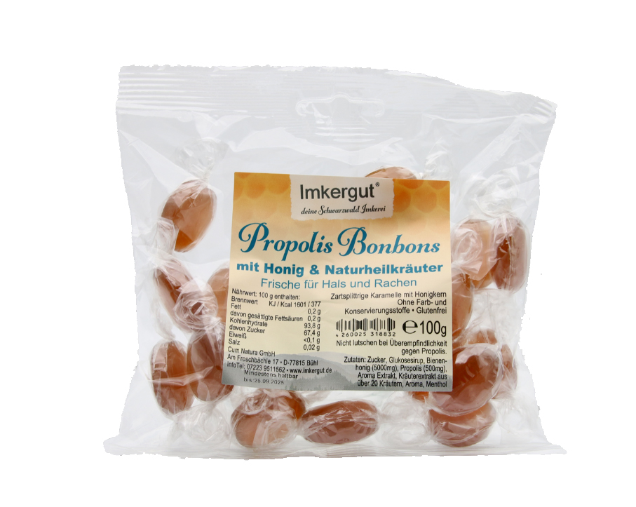 Propolis Bonbons mit neuem Etikett