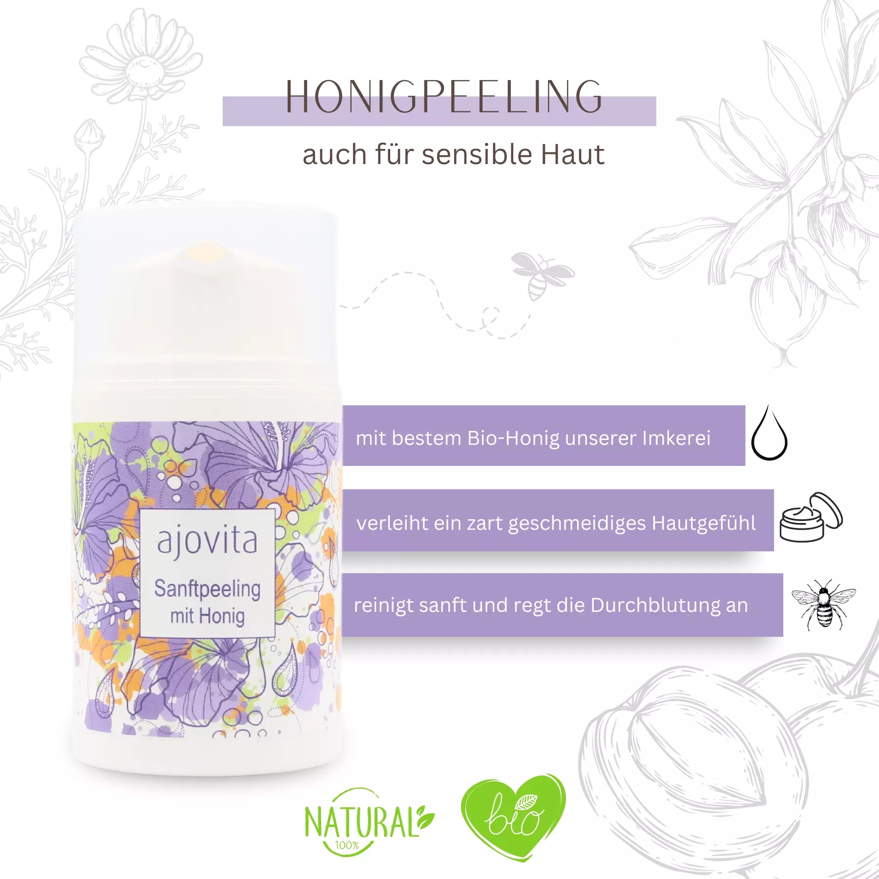 Honigpeeling 50 ml Spender Vorteile