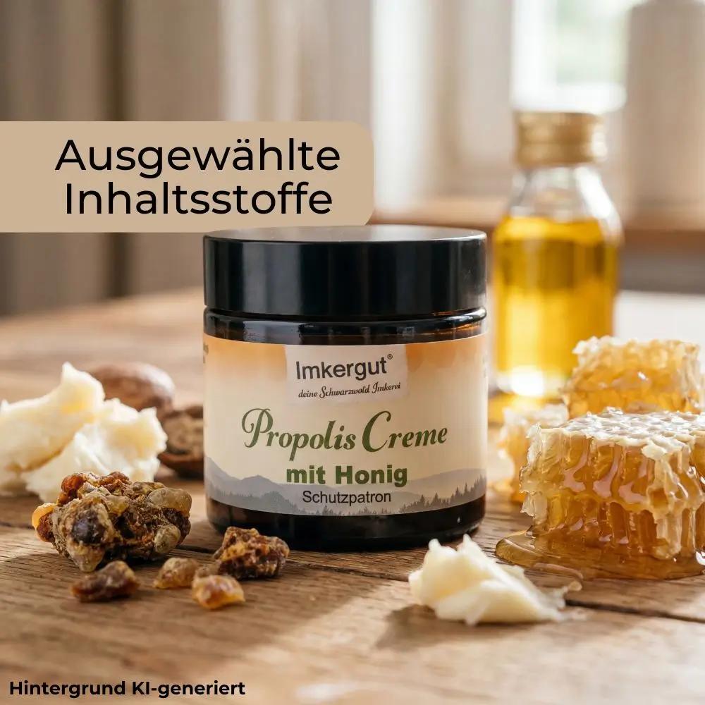 Propolis Creme mit Honig mit ausgewählten Inhaltsstoffen